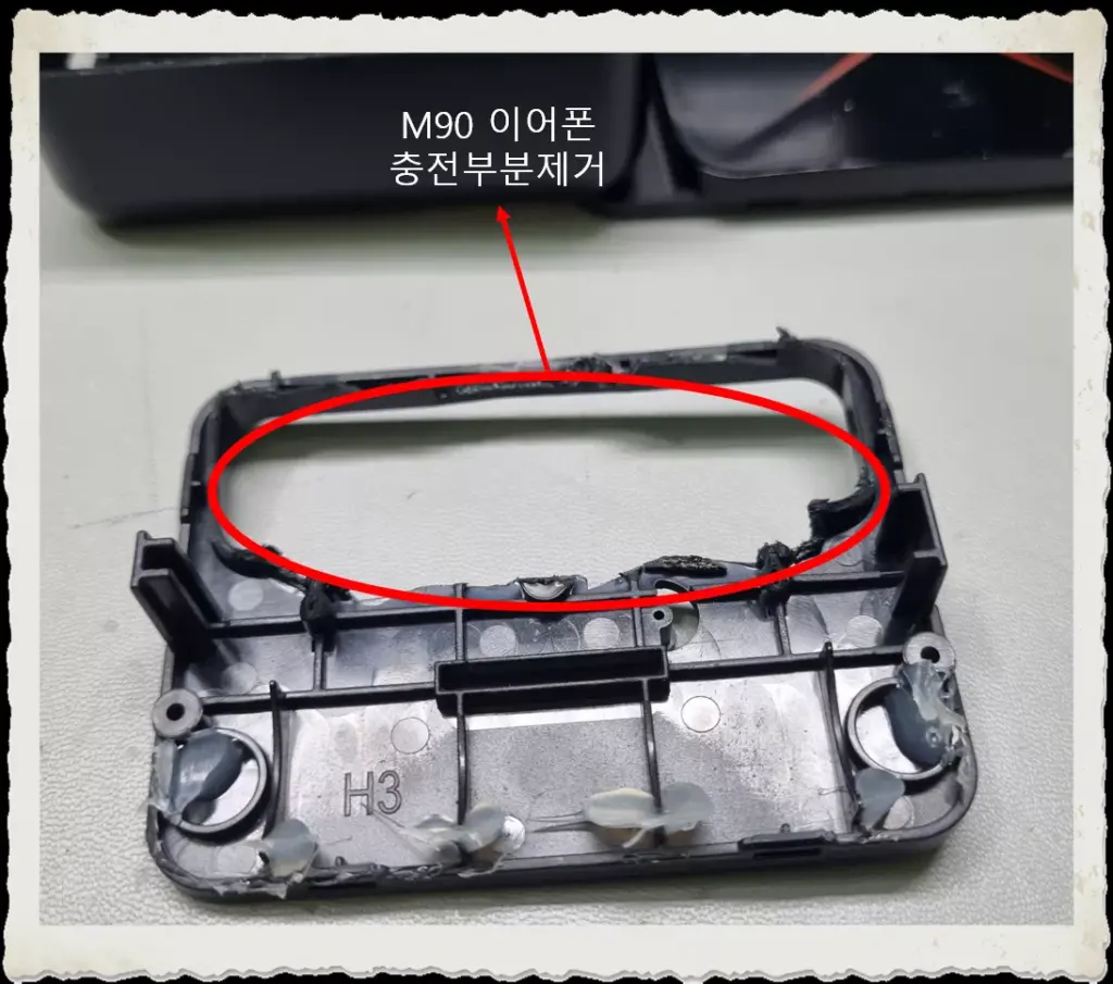 블루투스 이어폰 M90 M25 개조 사용기 4 블루투스 이어폰 M90 M25 개조 사용기_M90잘라내기