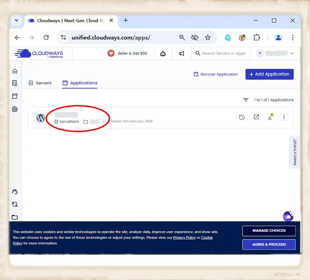 워드프레스 글쓰기 클라우드웨이즈 어플 이름 변경 3 클라우드웨이즈 어플선택
