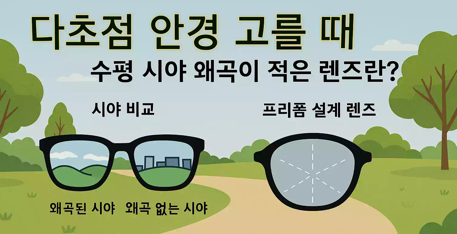 다초점 렌즈 설계 방식과 수평 시야 왜곡 현상 비교 2 다초점 렌즈 설계 방식 안경