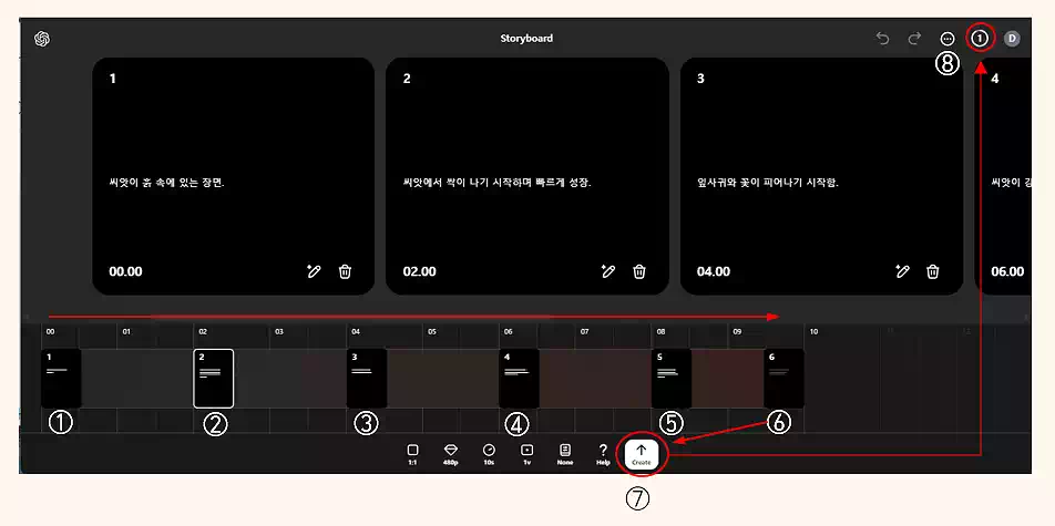 소라 AI 사용법 - 5분 만에 마스터 초 간단 사용법 8 소라 AI 사용법_Sora AI 사용법_video 생성 스토리보드