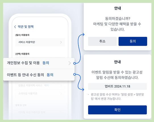 업비트 가상자산이용자보호법 1주년, 퀴즈정답 소개 2 업비트 가상자산이용자보호법 퀴즈정답_정보이용동의