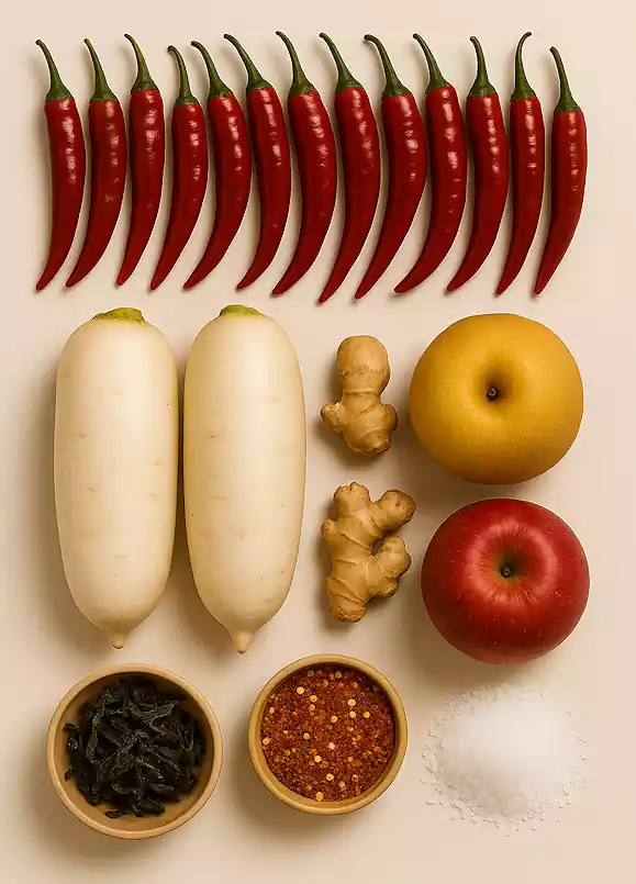 18겨울철 사찰음식 레시피 모음_동치미_재료