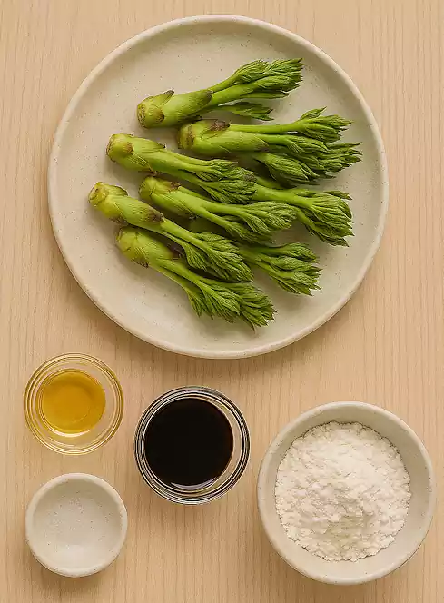 Vegan Korean food : 5 Korean Temple Food Recipes for Spring - A Taste of Tranquility 6 03Korean Temple Food_Vegan Korean food_A Taste of Tranquility_Dureup Jeon_Ingredients