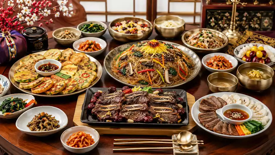 The Ultimate Guide to Japchae: Korea’s Beloved Glass Noodles | 잡채 3 Traditional Korean food feast