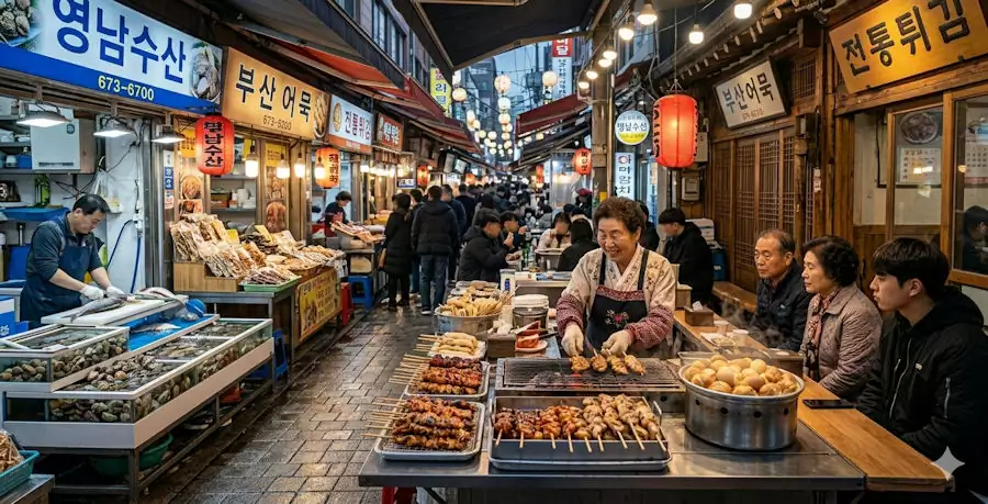 Amazing Korean Street Food in Seoul: Tteokbokki, Hotteok, and Local Market Snacks 5 Local market snacks in Seoul including fried food and fish cake