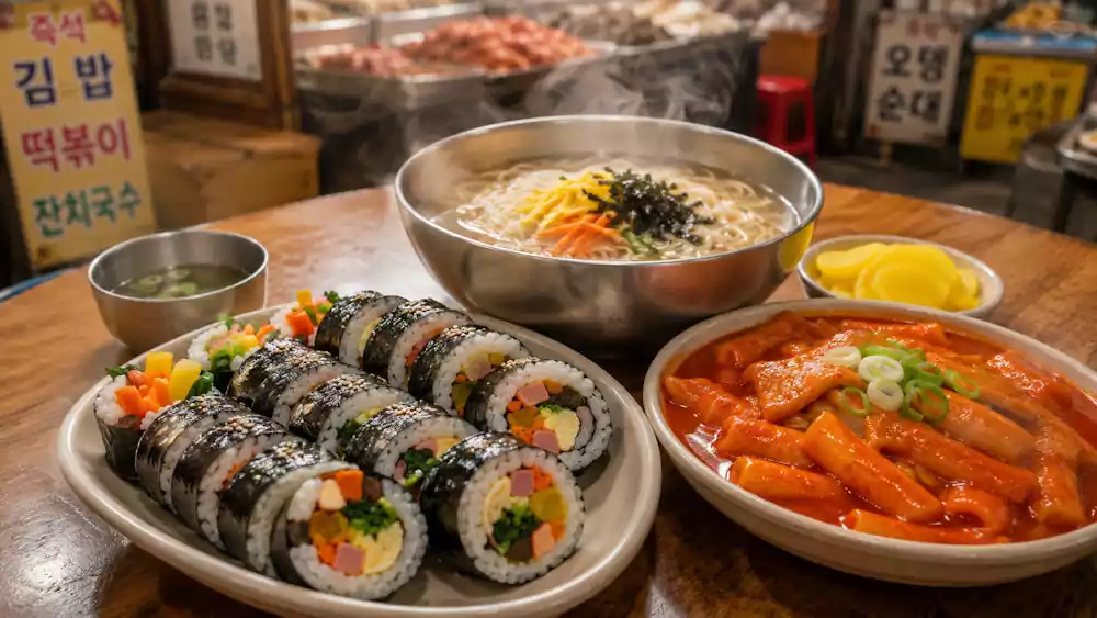 What is Gimbap? The Ultimate Guide to Korea’s Favorite Seaweed Rice Roll | 김밥 5 Korean seaweed rice rolls with soup